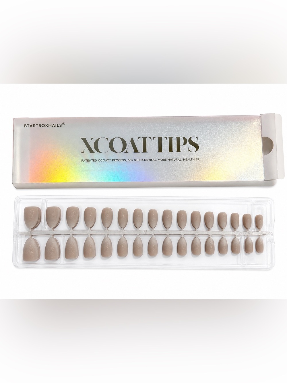 BTArtbox XCOATTIPS® Cat Eye Short Almond Soft Gel Nail Tips Set